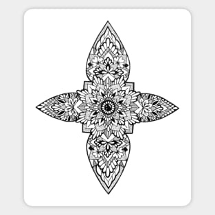 Cross Shaped Mandala Magnet